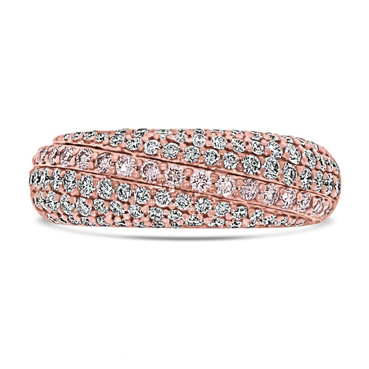 Pave Dome Pink Diamond Ring