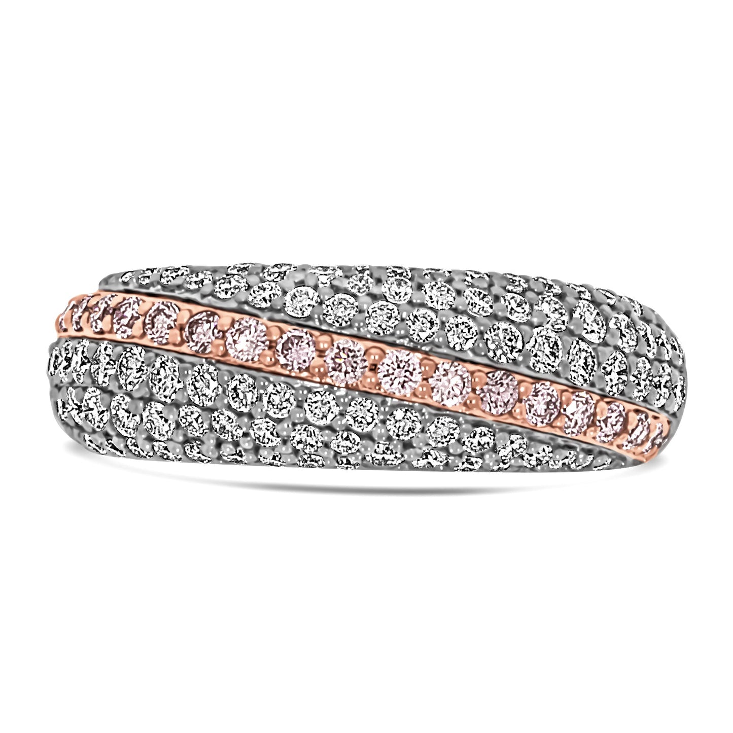 Pave Dome Pink Diamond Ring