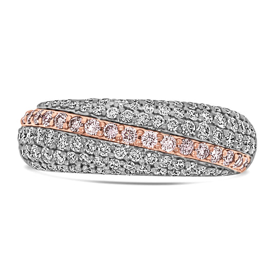Pave Dome Pink Diamond Ring