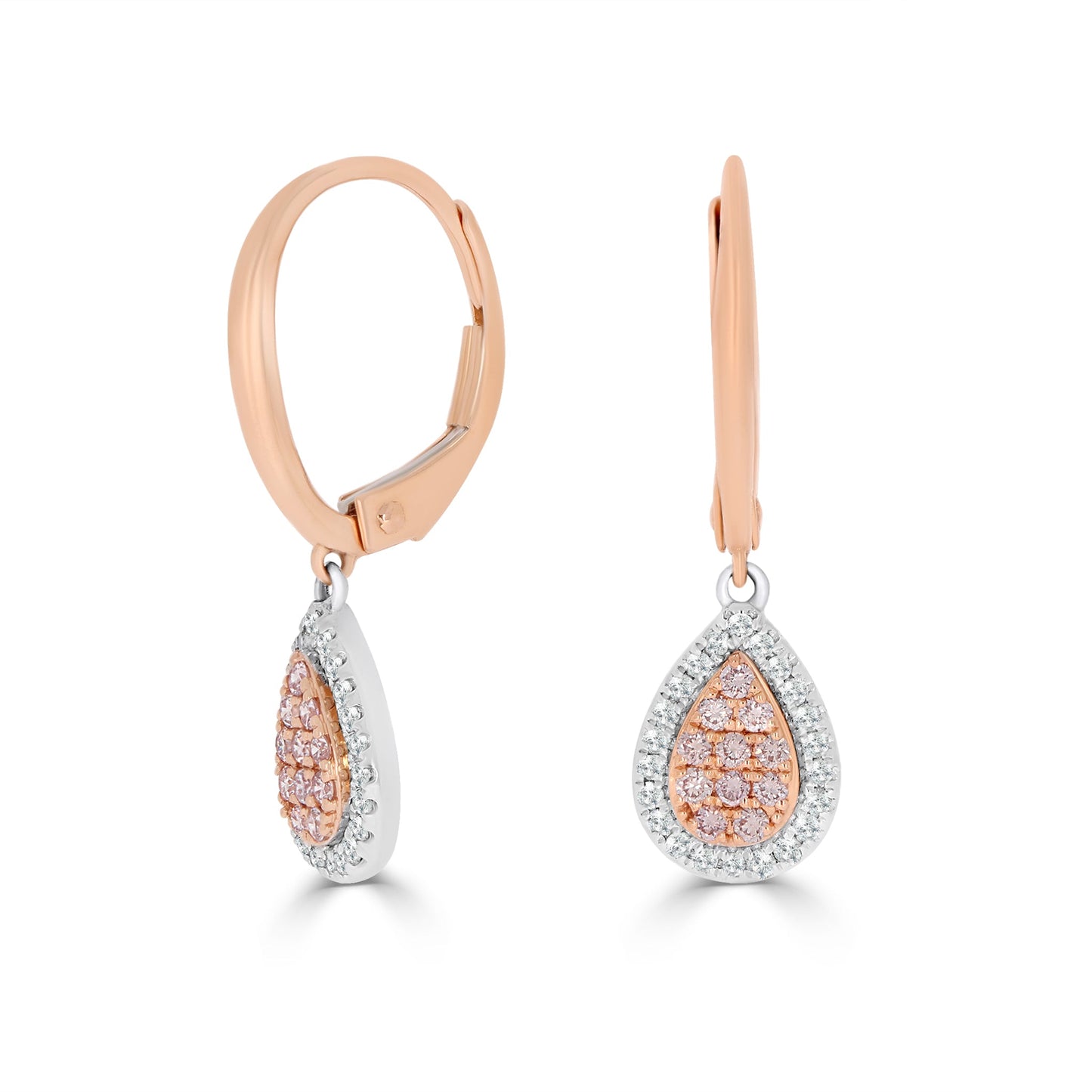 Eminence Pinks Diamond Pear Earrings