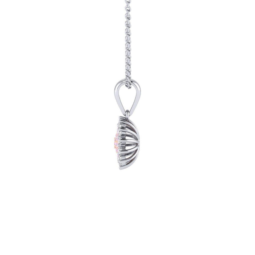 Eminence Pinks Diamond Sunflower Pendant | White Gold