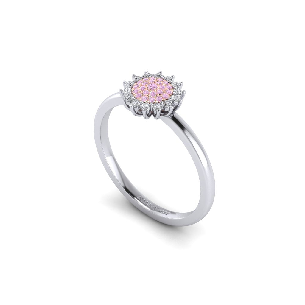 Eminence Pinks Diamond Sunflower Ring | White Gold