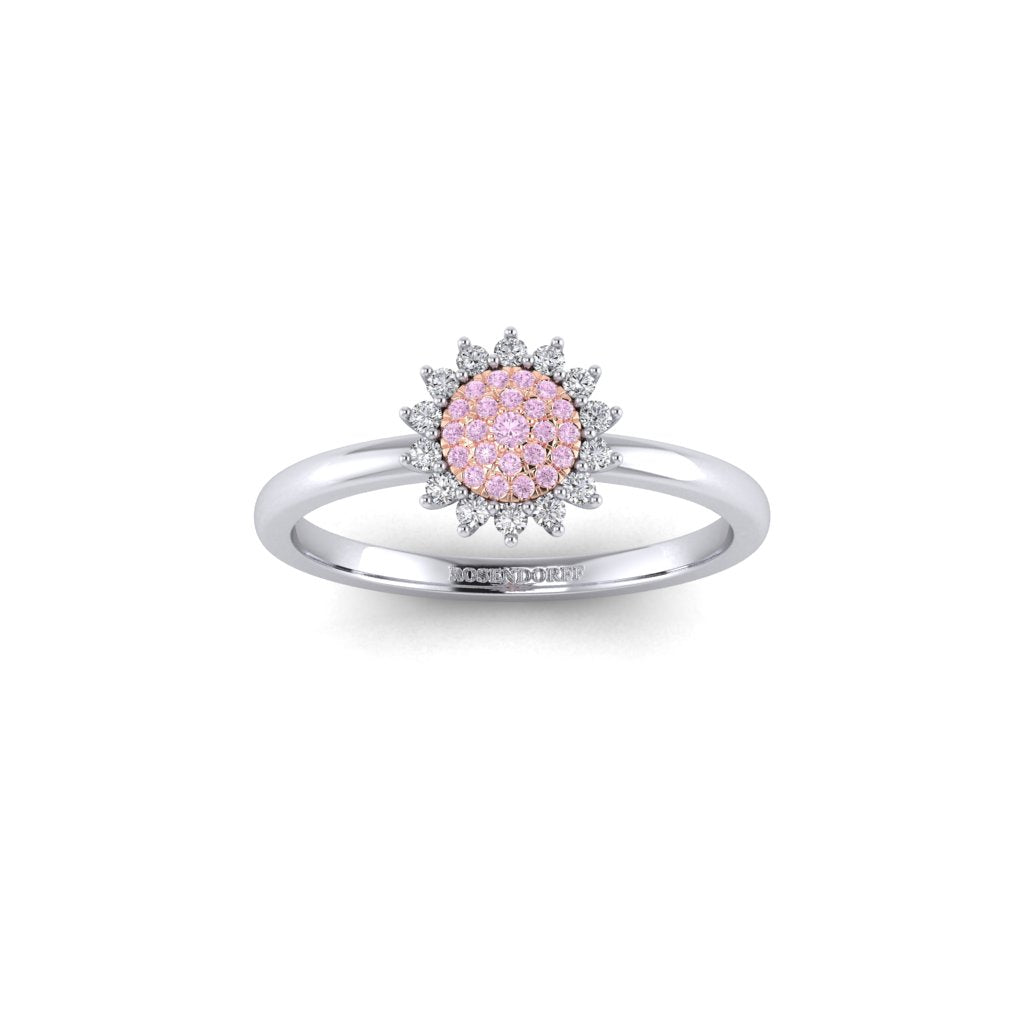 Eminence Pinks Diamond Sunflower Ring | White Gold