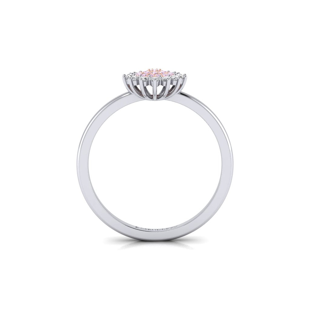 Eminence Pinks Diamond Sunflower Ring | White Gold