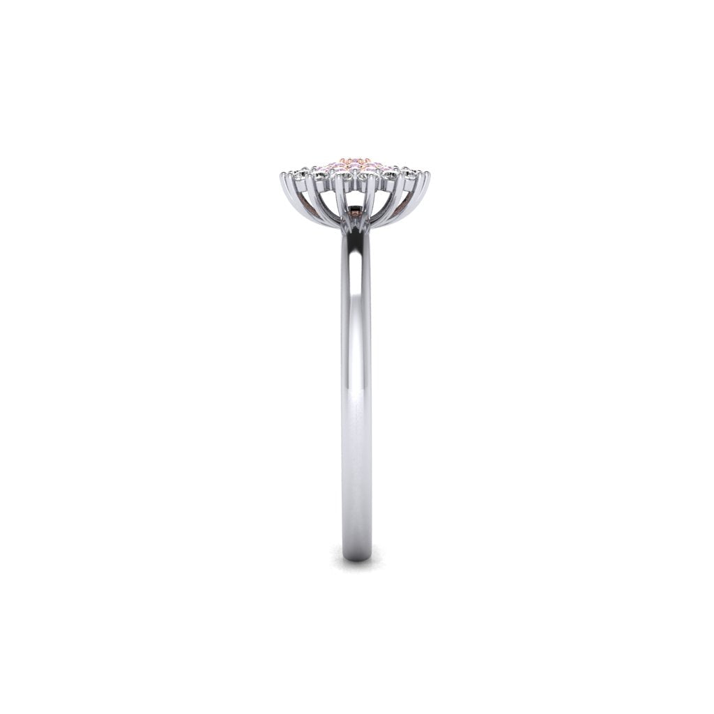 Eminence Pinks Diamond Sunflower Ring | White Gold