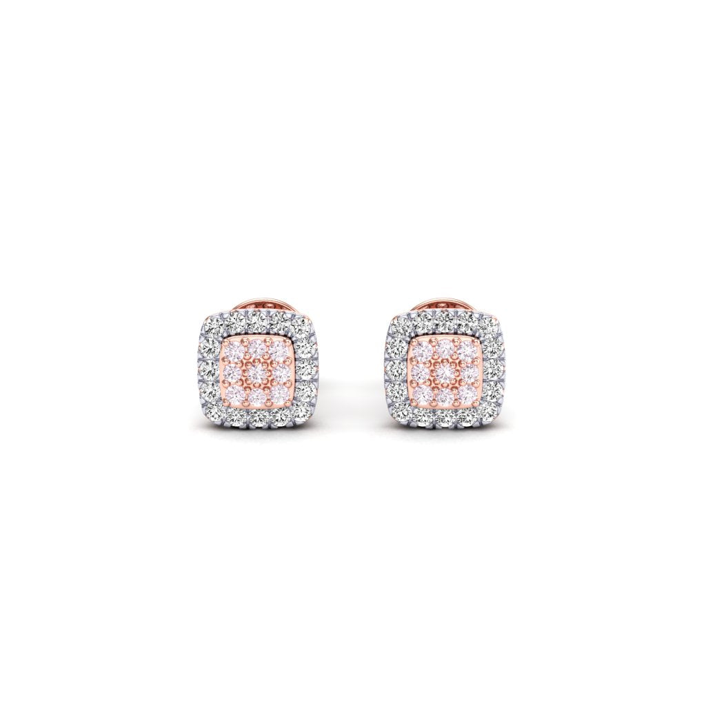Eminence Pinks Diamond Square Earrings - Rosendorff Diamond Jewellers