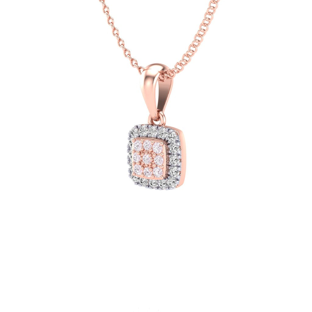 Eminence Pinks Diamond Square Pendant