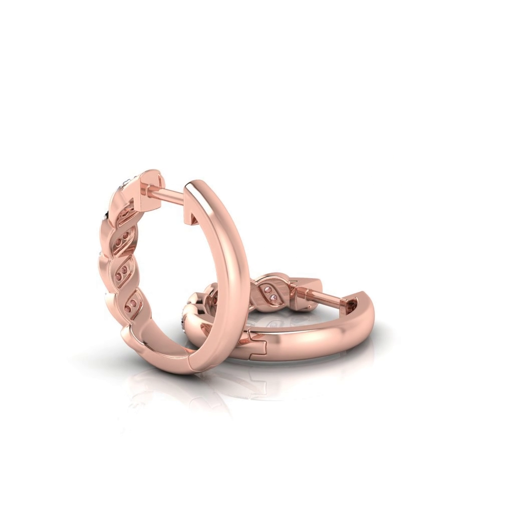 Eminence Pinks Twist Huggies - Rosendorff Diamond Jewellers