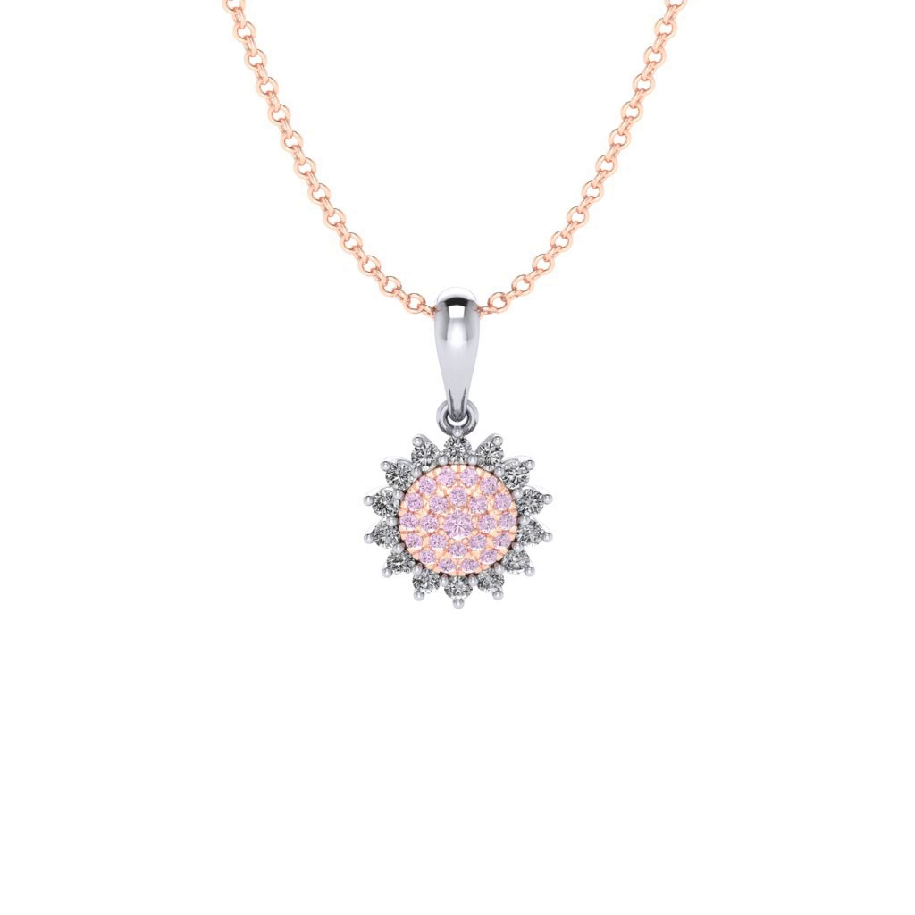 Eminence Pinks Diamond Sunflower Pendant - Rosendorff Diamond Jewellers