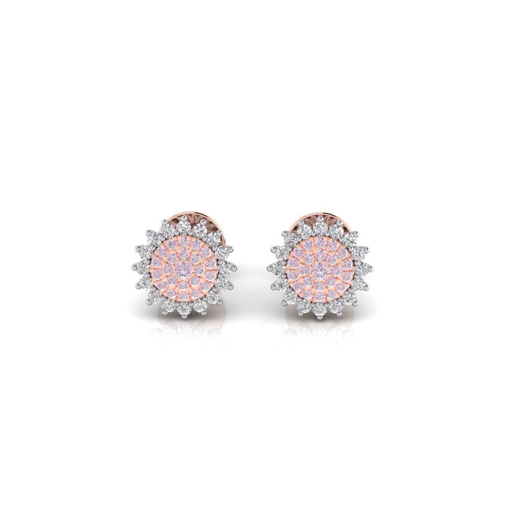 Eminence Pinks Diamond Sunflower Earrings