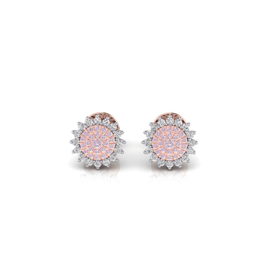 Eminence Pinks Diamond Sunflower Earrings